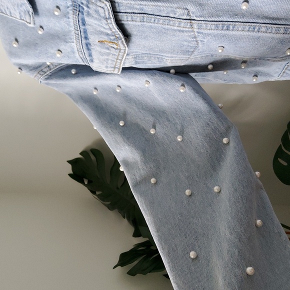 Baevely Pearl Embellished Denim Jacket - Picture 8 of 9